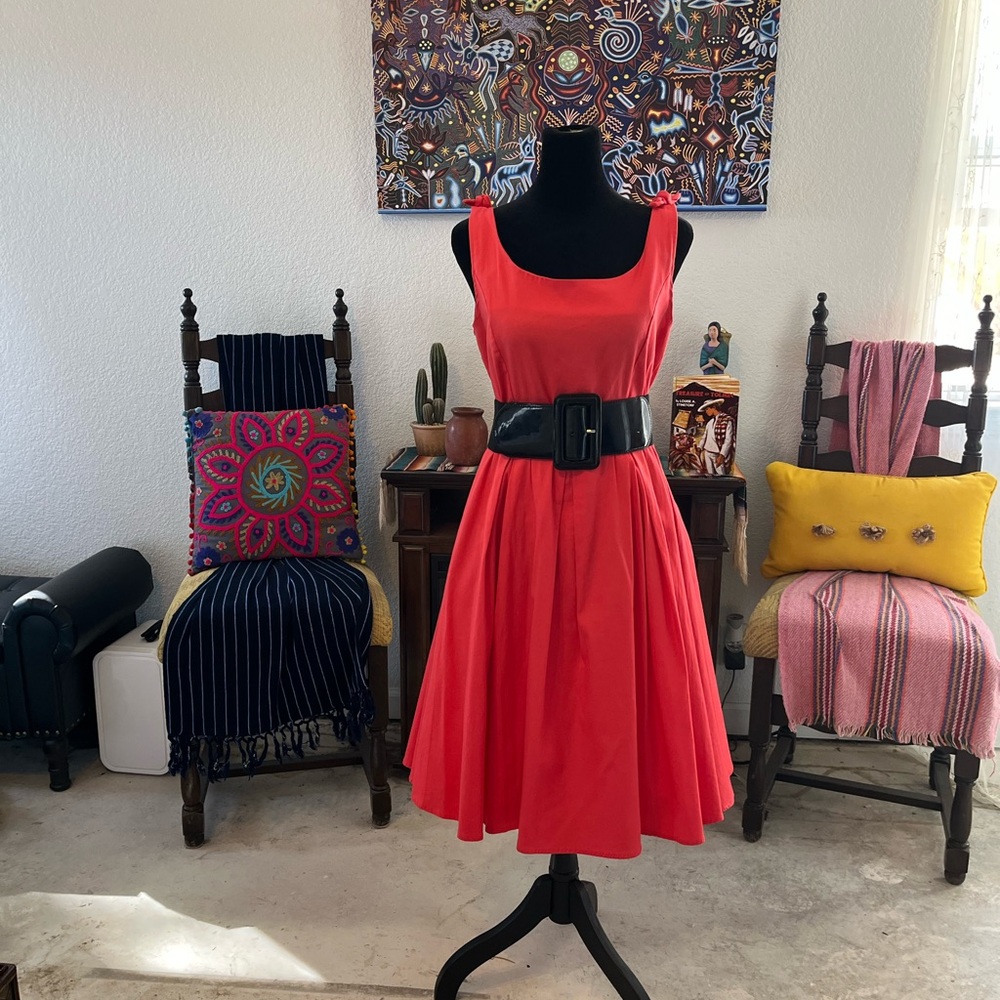 Pink fit & flare Sleeveless Dress
